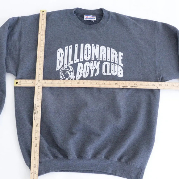 Hanes Ultimate Cotton Graphite Gray Billionaire Boys Club Crewneck Sweater Large - Picture 3 of 11